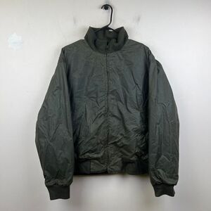 DANKRIST Oilskin Wax Black Bomber Jacket Size L